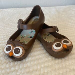 Mini Melissa owl peep toe mary janes.